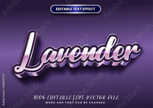 Lavender editable text effect. purple color. elegance text style.