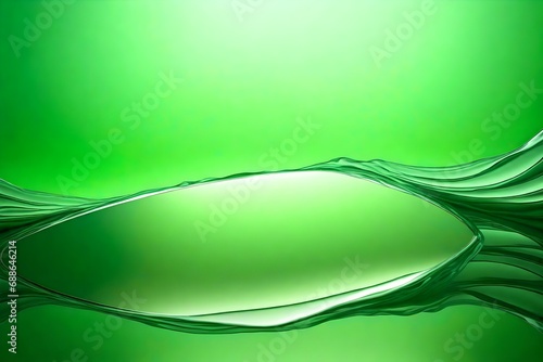 whiye transparent leats on mirror surface with reflection on green background marco.abstract artistic amage template boder natural dreamy image. photo