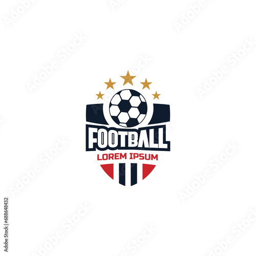 modern football cloub logo with ball and star elements