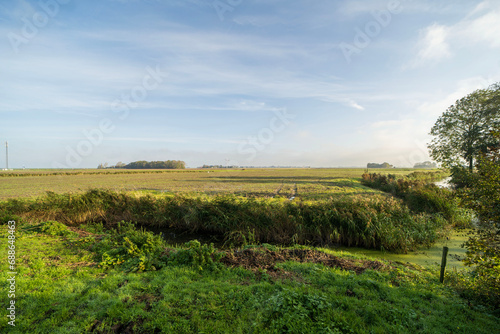 Country landscapes outside of the town of Ferwert, the Netherlands