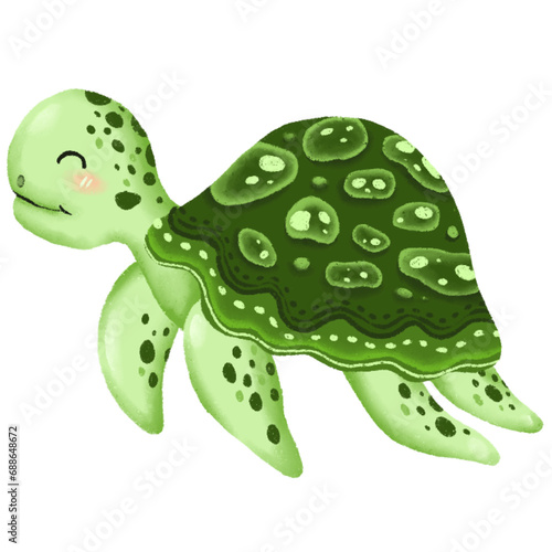 Vector watercolor illustration set of beautiful sea creature