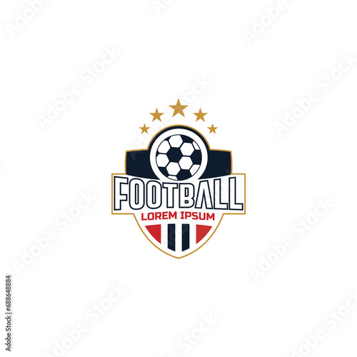 modern football cloub logo with ball and star elements