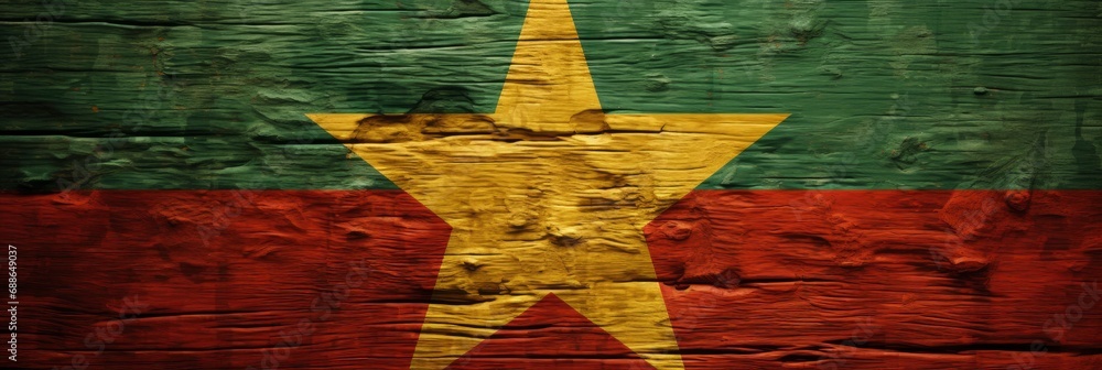 Togo Flag Painted On Old Wood , Banner Image For Website, Background, Desktop Wallpaper