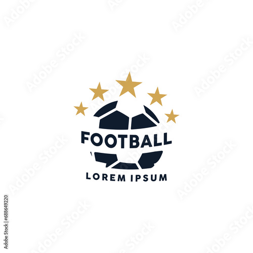 modern football cloub logo with ball and star elements