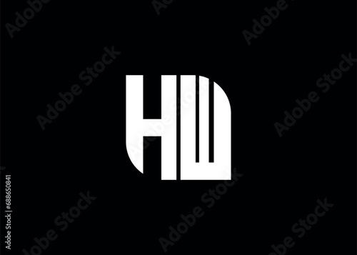 Monogram Letter HW Logo Design vector template