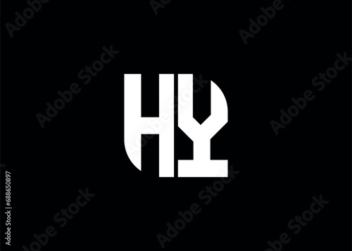 Monogram Letter HY Logo Design vector template