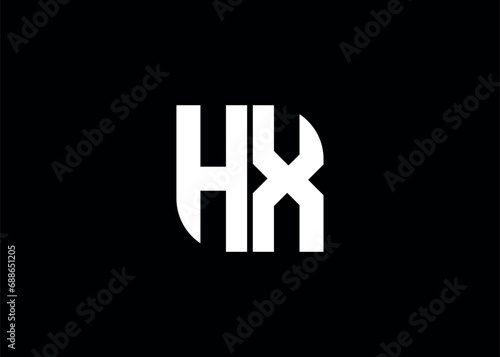 Monogram Letter HX Logo Design vector template