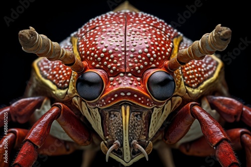 Photo of the intricate mandibles of a weevil. Generative AI