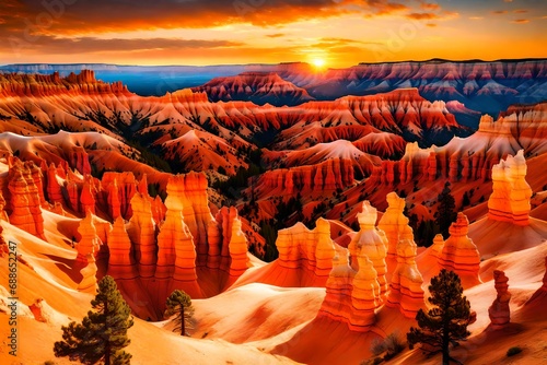 bryce canyon national park at sunrise, utah,USA.-