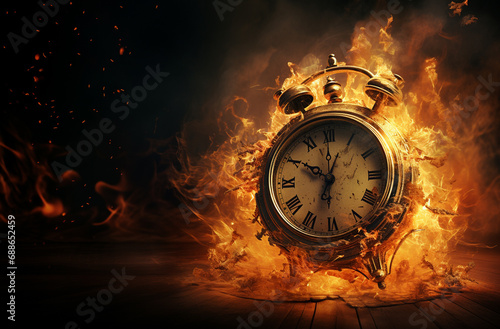 Temporal Flames: Time Burning Art in 4K - Clocks, Hourglasses, and Moments