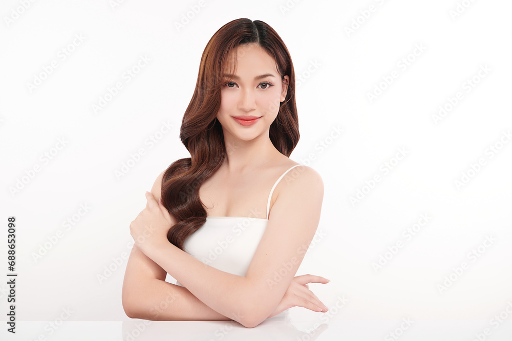 Beautiful young asian woman with clean fresh skin on white background, Face care, Facial treatment, Cosmetology, beauty and spa, Asian women portrait. Beautiful young asian woman with clean fresh skin on white background, Face care, Facial treatment, Cosmetology, beauty and spa, Asian women portrait.
