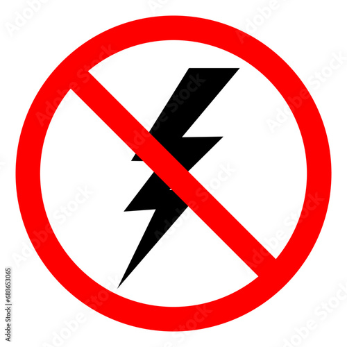 Lightning and Thunder Storm Symbol Sign ,Vector Illustration, Isolate On White Background Label. EPS10 photo