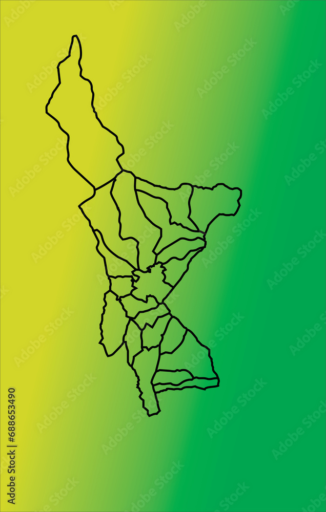 Mapa politico de Santa Rosa de Viterbo, Boyacá, Colombia Stock