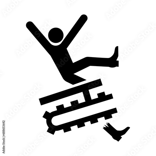 Entanglement Hazard Leg Black Icon,Vector Illustration, Isolate On White Background Label. EPS10