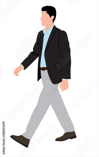 Business person or business man. Businessmen wearing smart formal outfit. Handsome male characters . Vector realistic illustration isolated on white background.