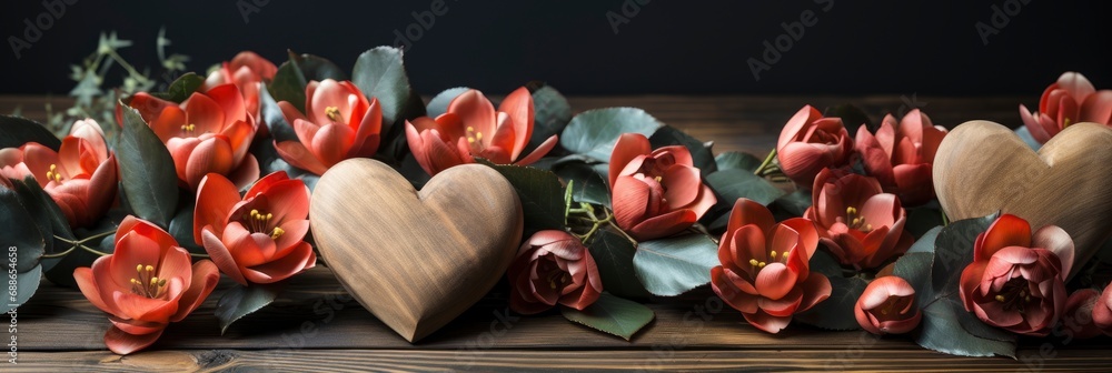 Rose On Wooden Background Valentines Day , Banner Image For Website, Background, Desktop Wallpaper