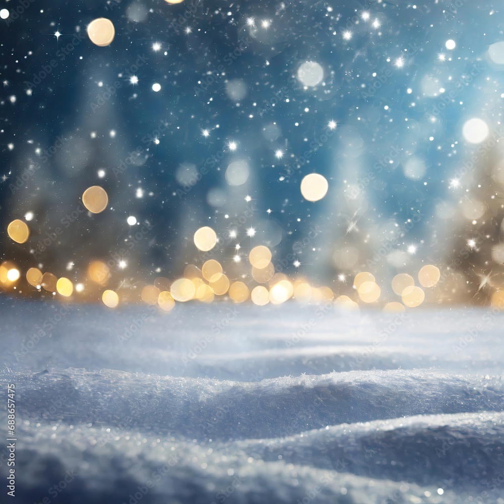 Snowy background with lights far away Snowy background with lights far away