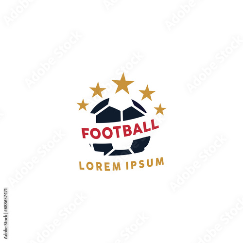 modern football cloub logo with ball and star elements