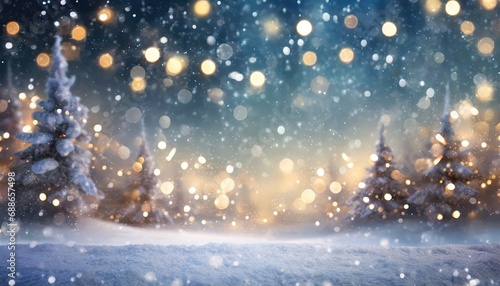 Snowy background with lights far away © Max Zabelenkov