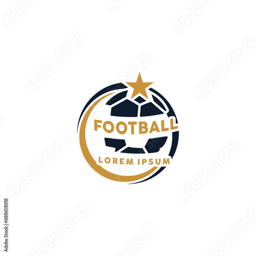 modern football cloub logo with ball and star elements