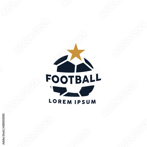 modern football cloub logo with ball and star elements