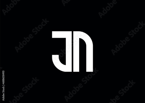 Monogram Letter JN Logo Design vector template