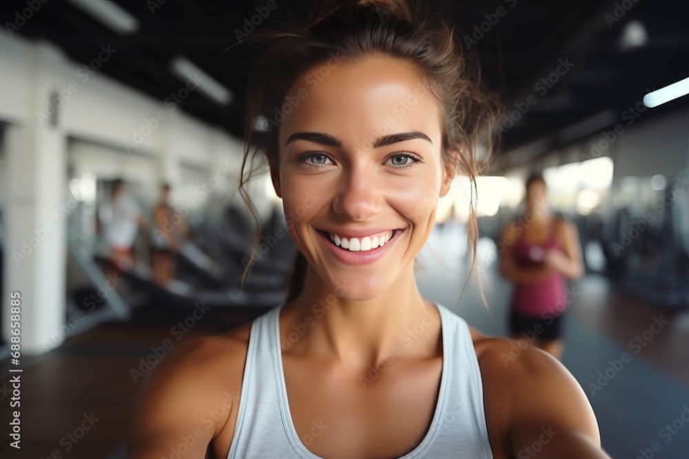 Woman Engaged in Workout at a Modern Gym