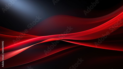 Luxurious red wave on a black background, ai generative