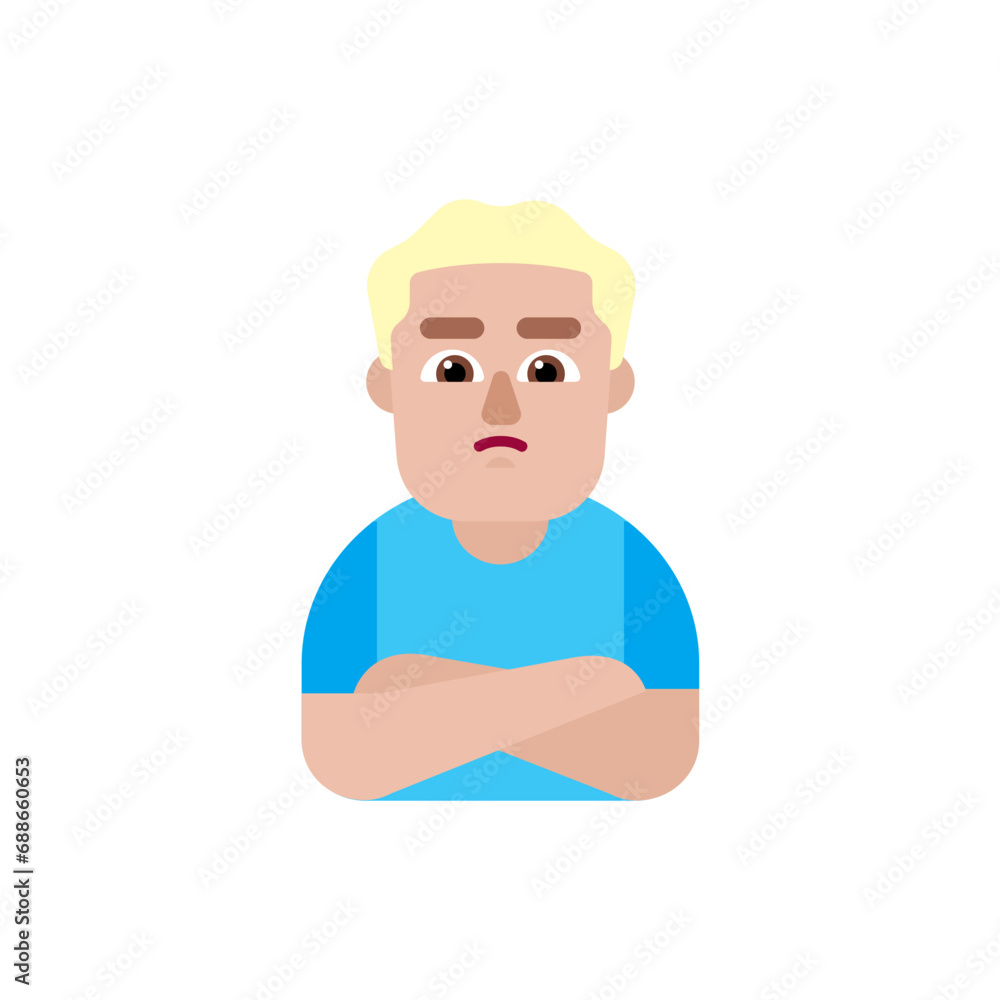 Man Pouting: Medium-Light Skin Tone Man Pouting: Medium-Light Skin Tone