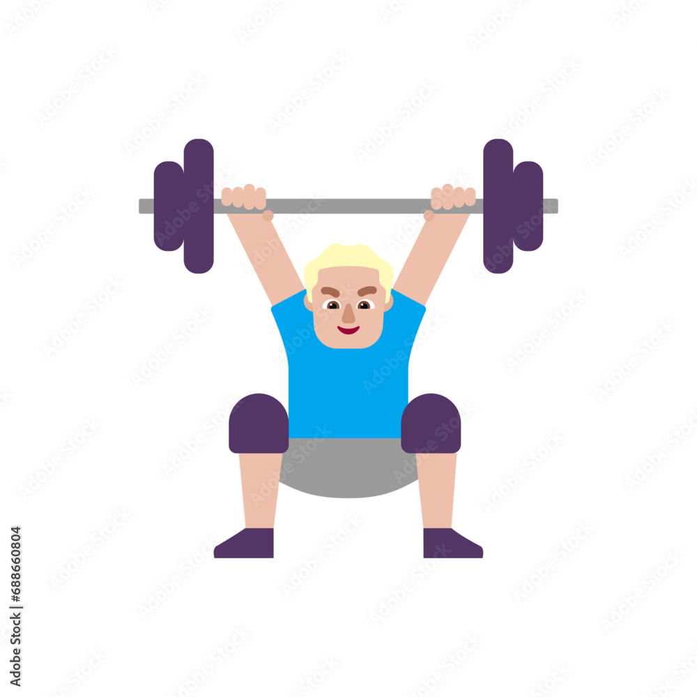 Obraz premium Man Lifting Weights: Medium-Light Skin Tone