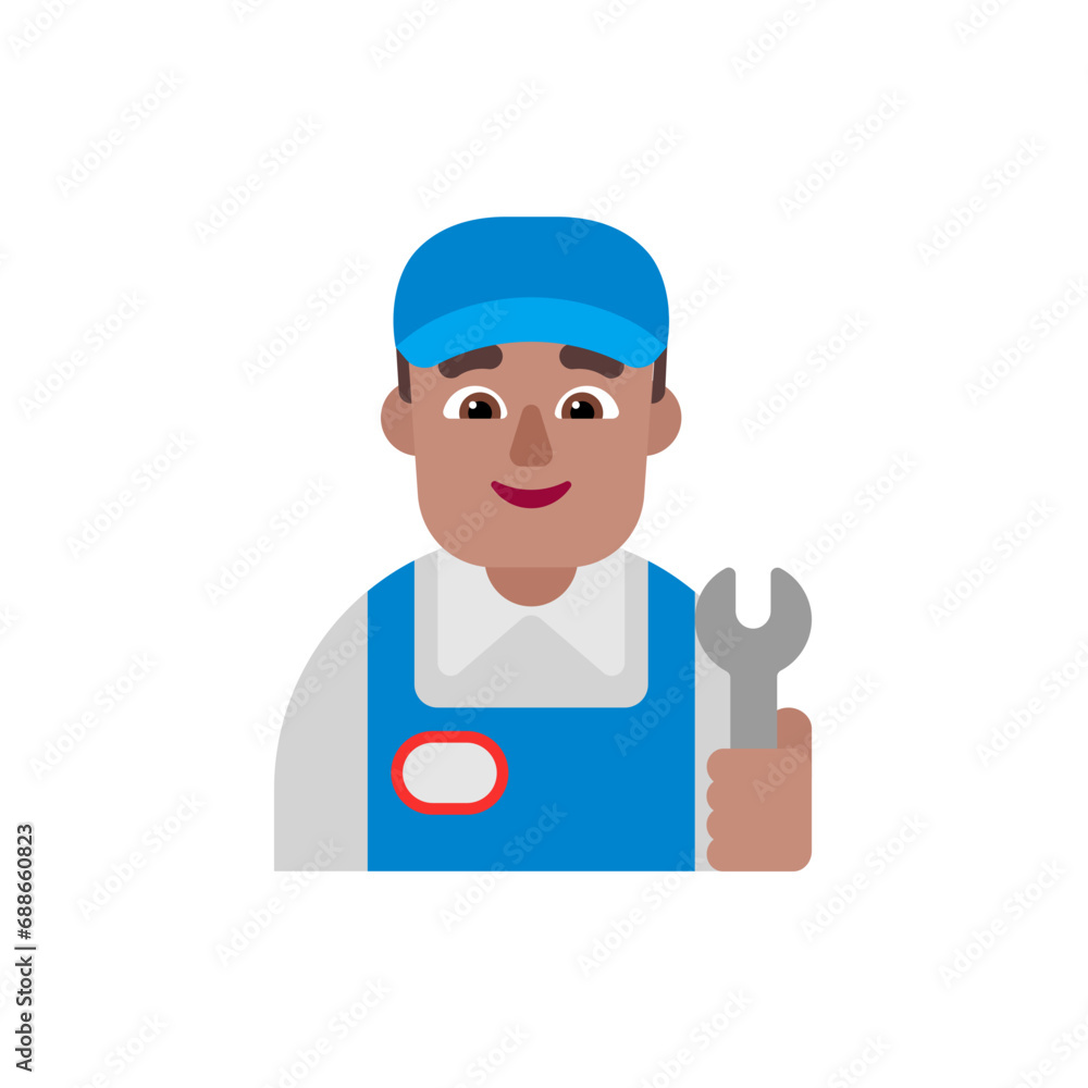 Man Mechanic: Medium Skin Tone Man Mechanic: Medium Skin Tone