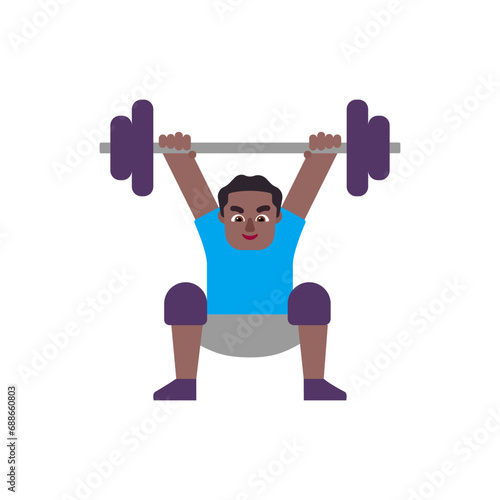Man Lifting Weights: Medium-Dark Skin Tone