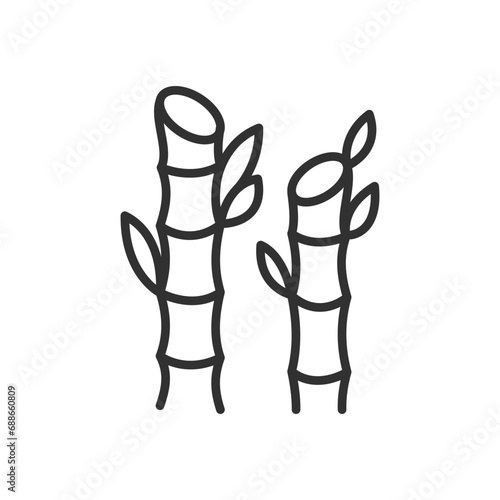 Sugar cane, linear icon. Line with editable stroke