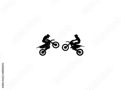Freestyle Motocross Rider icon vector. Freestyle Motocross Silhouette isolated on white background