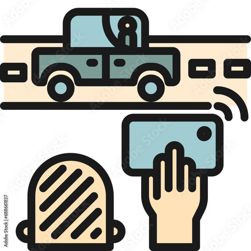 ridesharing color style icons