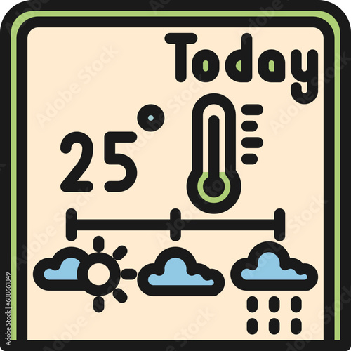 weather forecasting color style icons