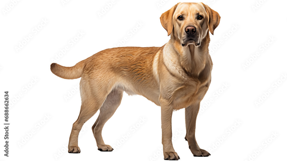 A dog standing on a black background, isolated on transparent or white background A dog standing on a black background, isolated on transparent or white background