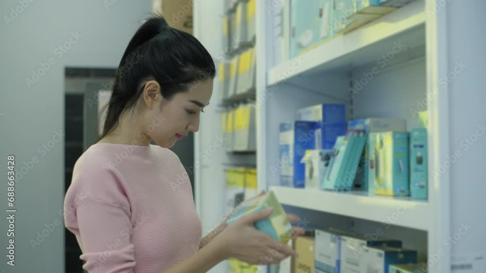 Shopping concept of 4k Resolution. Asian women choose products in the mall. Shopping concept of 4k Resolution. Asian women choose products in the mall.