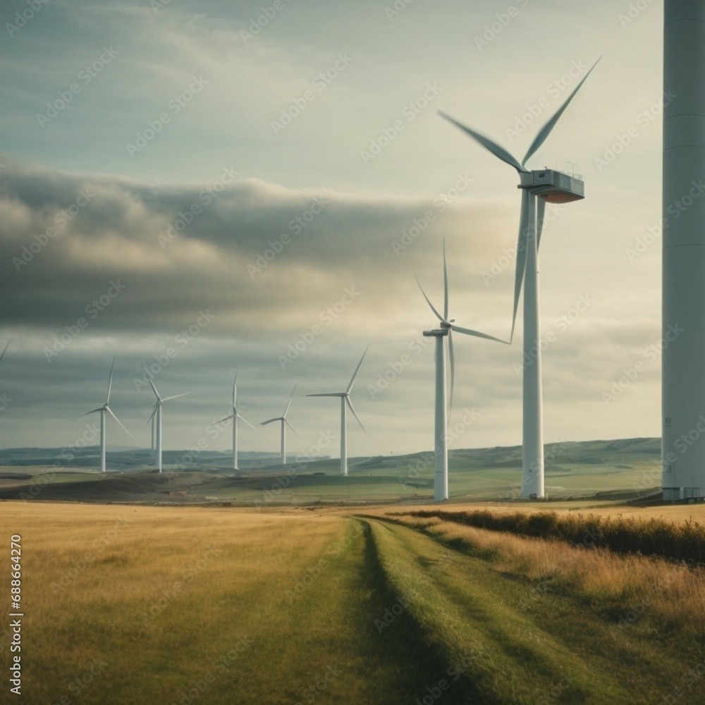 Obraz premium wind turbines farm