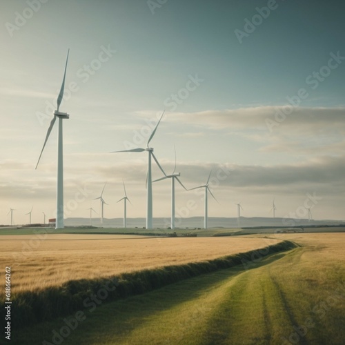 wind turbines in the field