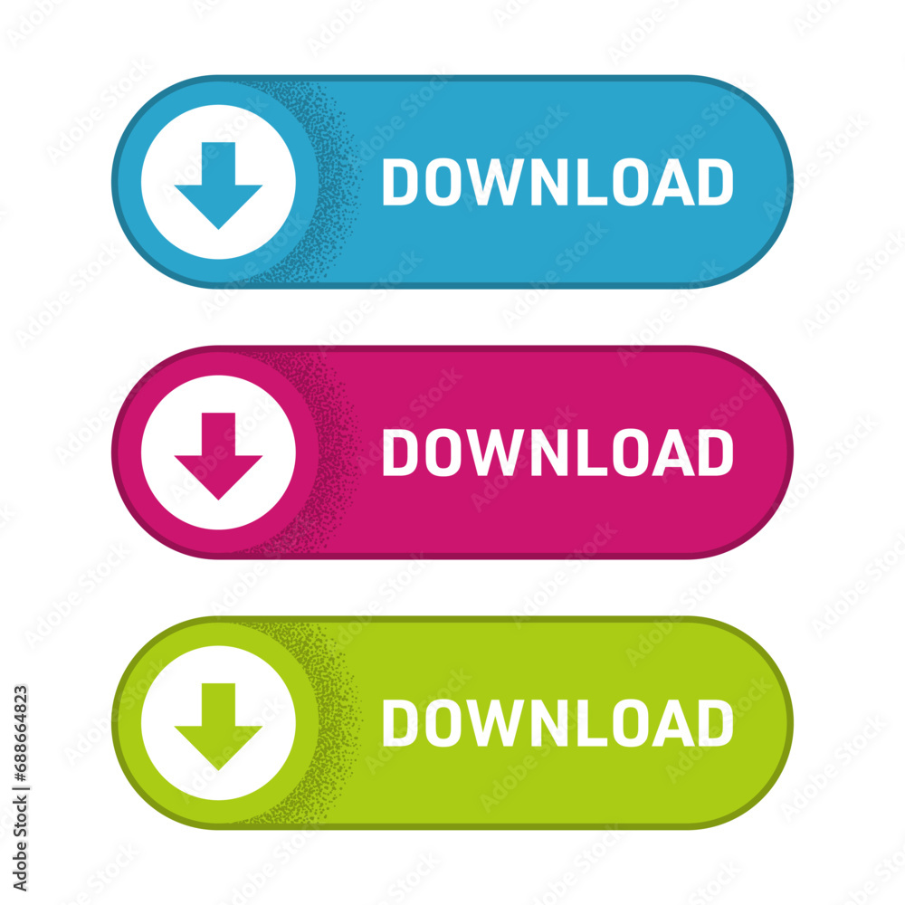 Vector click download button set for website Vector click download button set for website