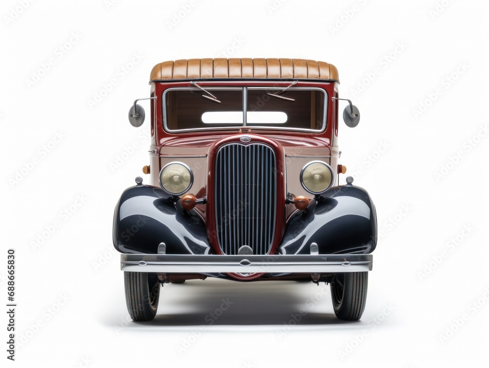 Vintage Delivery and Isolated Antique Car for Transportation and Collectors