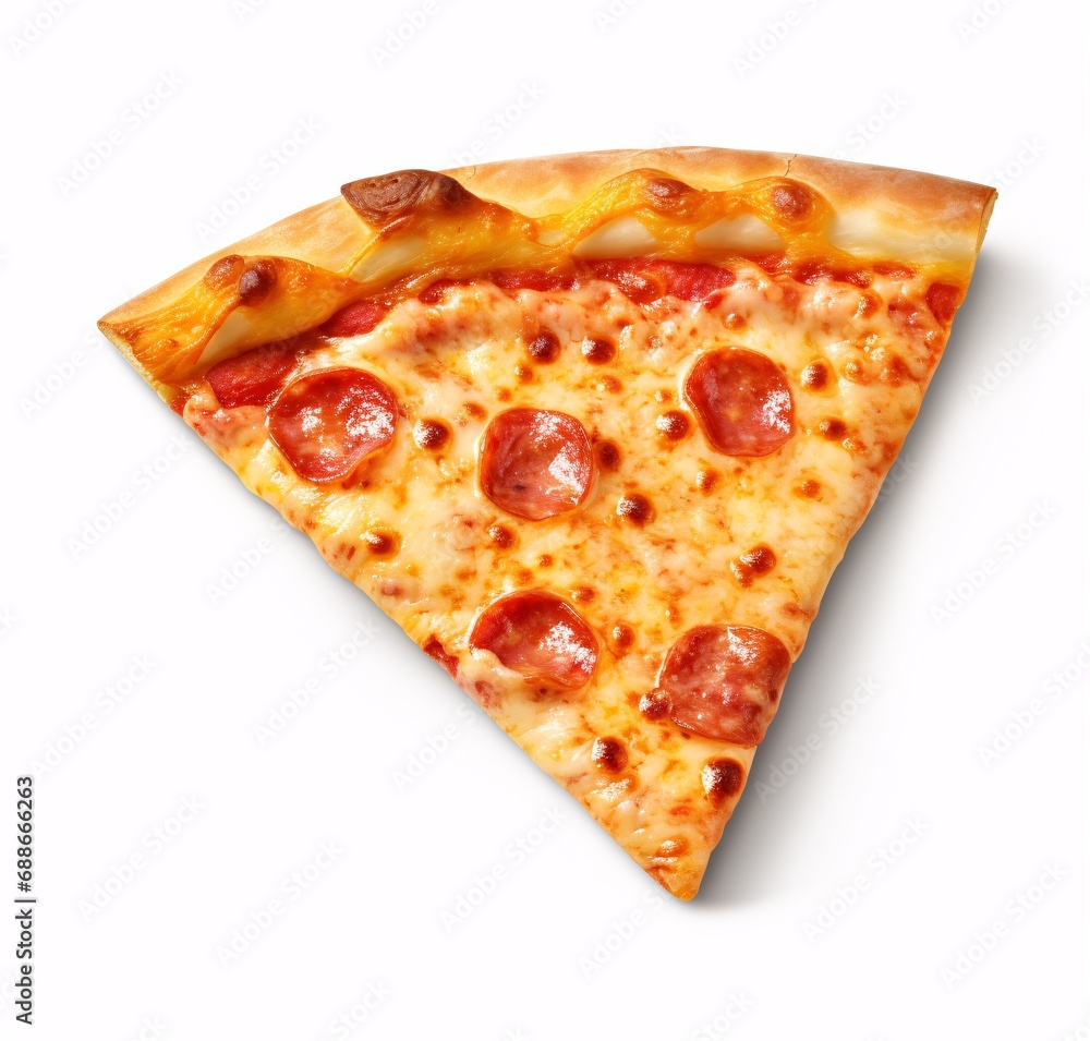 salami pepperoni pizza slice on white background salami pepperoni pizza slice on white background
