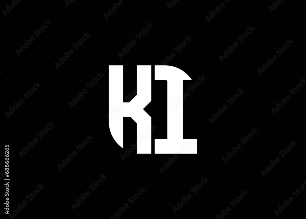 Monogram Letter KI Logo Design vector template Monogram Letter KI Logo Design vector template
