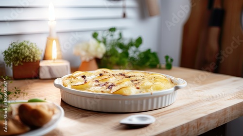 Potato gratin - graten, scalloped in baking dish