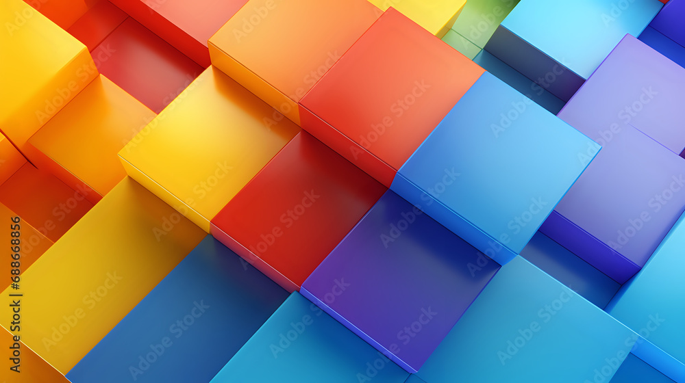 abstract background of colorful cubes. Generative AI abstract background of colorful cubes. Generative AI