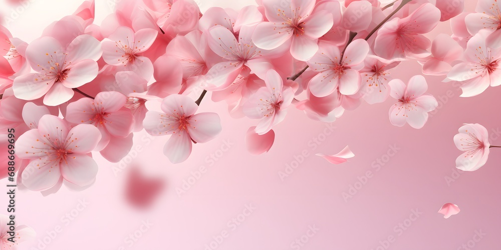 Spring background with cherry blossom petals spring advertisements and events banner design sale leaflets