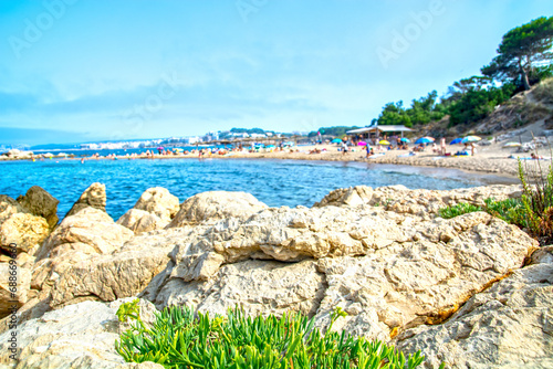 Sant Marti d'Empuries (L'Escala) beach on Costa Brava, Catalonia, Spain photo
