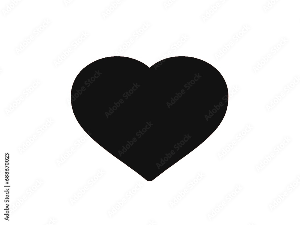 1Black heart white background 