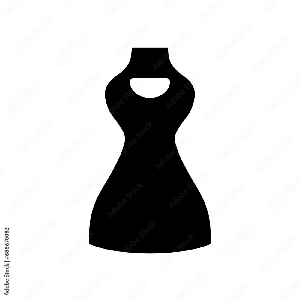 black dress icon isolated on white. concept of fashion, women cloth and beauty vector illustration black dress icon isolated on white. concept of fashion, women cloth and beauty vector illustration